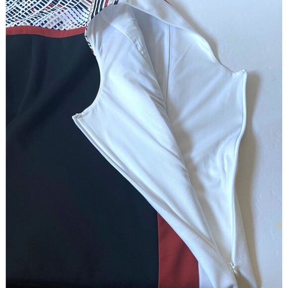 WHBM Tank Top Womens Size 14 Multicolor Geometric Block Print Lined Business - Picture 6 of 14